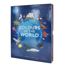 Load image into Gallery viewer, Colours of the World 3 Books Set (Blue Planet, Red Planet &amp; Green Planet) By Moira Butterfiels, Jonathan Woodward - Ages 0-5 - Hardback