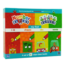 Load image into Gallery viewer, Numberblocks And Alphablocks - My First Numbers And Letters: Set Of 4 Wipe-Clean Books (Pens Included) - Ages 0-5 - Paperback