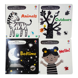 Usborne Baby's Black and White 4 Books Collection Set By Mary Cartwright - Age 2 years and up - Board Book