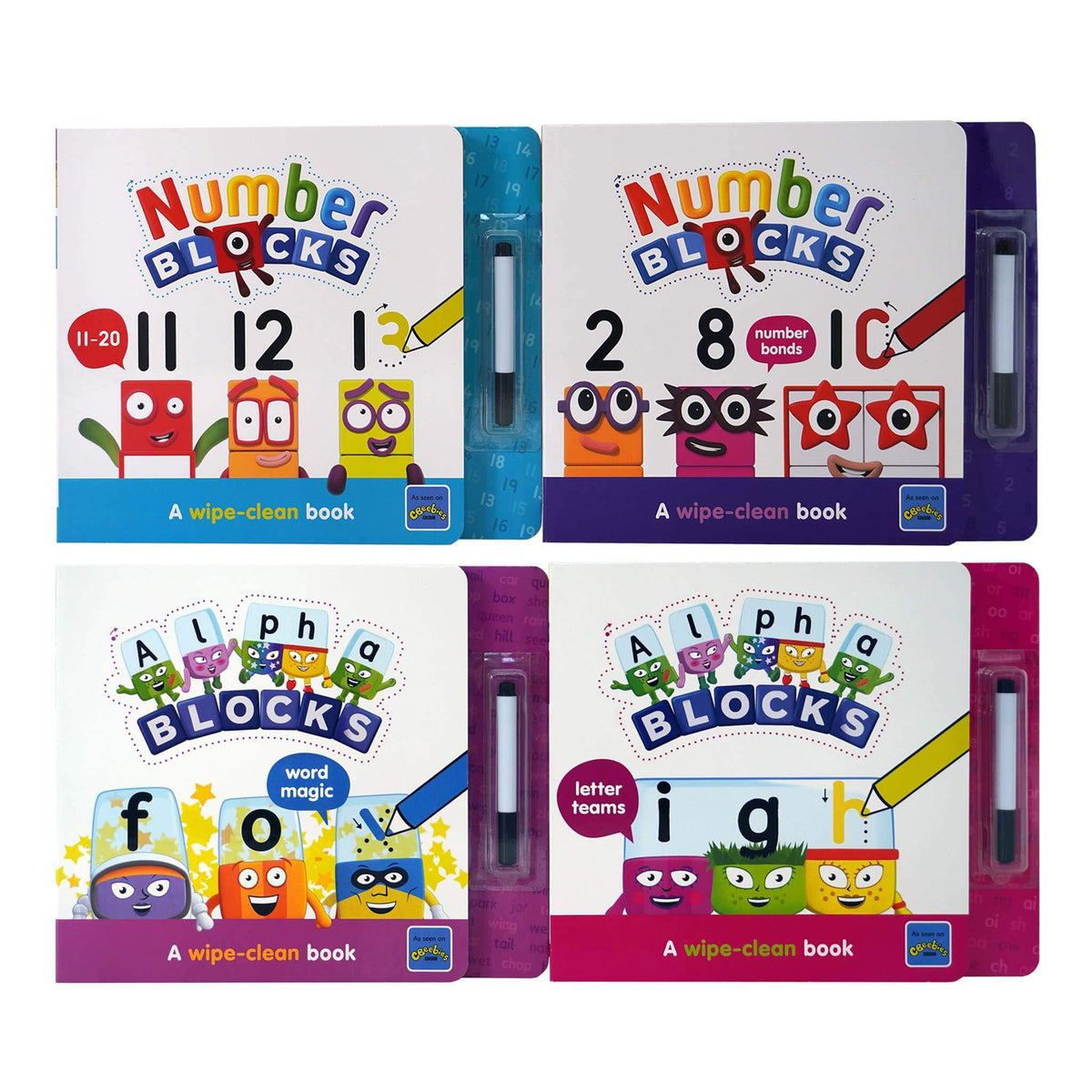 Numberblocks and Alphablocks: Let's Learn Numbers and Letters 4-Book  Wipe-Clean Box Set with pens By Sweet Cherry Publishing - Ages 3-6 - Board  Book