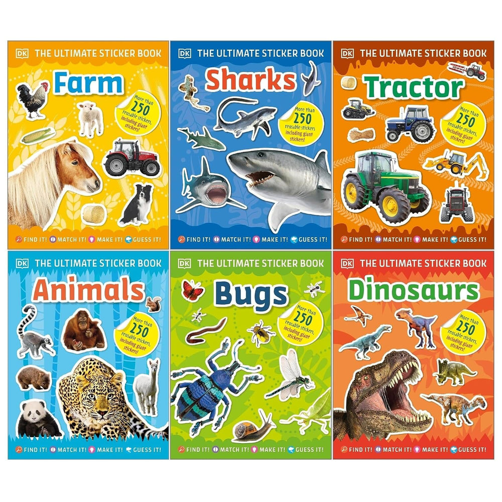 DK The Ultimate Sticker Book Series 6 Books Collection Set - Ages 5+ - Paperback