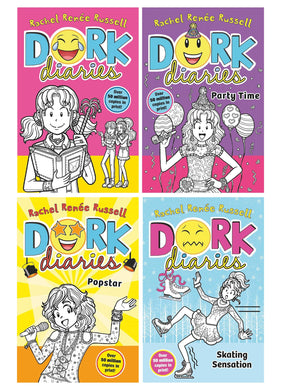 Dork Diaries Series (Book 1-4) By Rachel Renee Russell 4 Books Collection Set - Ages 9-14 - Paperback