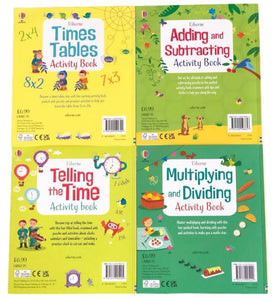 Usborne Maths Activity Series 4 Books Collection Set - Ages 5-9 - Paperback