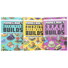 Load image into Gallery viewer, Minecraft Bite-Size Builds by Mojang AB 3 Books Collection Box Set - Ages 7+ - Hardback