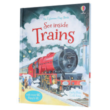 Load image into Gallery viewer, An Usborne Flap Book Series See Inside Trains by Emily Bone &amp; Colin King Ages 6+ - Board Book