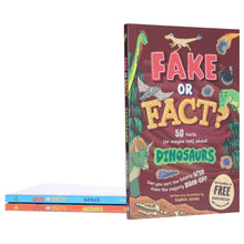 Load image into Gallery viewer, Fake or Fact? Series About (Dinosaurs, Space &amp; Science) Illustrated 3 Books Collection Set (Includes a Free Audiobook!) - Ages 7-9 - Paperback - Bangzo Books Wholesale
