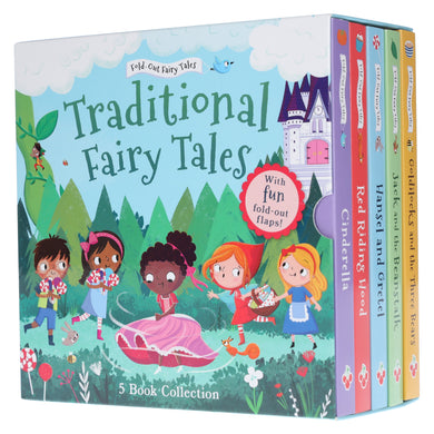 Traditional Fold-Out Fairy Tales Collection by Sweet Cherry Publishing illustrated 5 Books Box Set - Ages 3-6 - Board Book