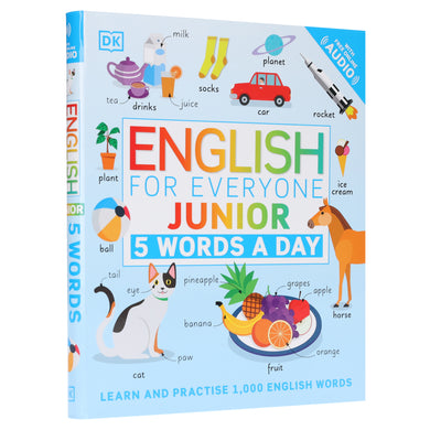 English for Everyone Junior 5 Words a Day: Learn and Practise 1,000 English Words - Ages 6-9 - Flexibound