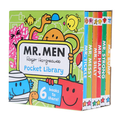 Mr. Men: Pocket Library by Roger Hargreaves 6 Mini Books Collection Box Set - Ages 1-5 - Board Book - Bangzo Books Wholesale