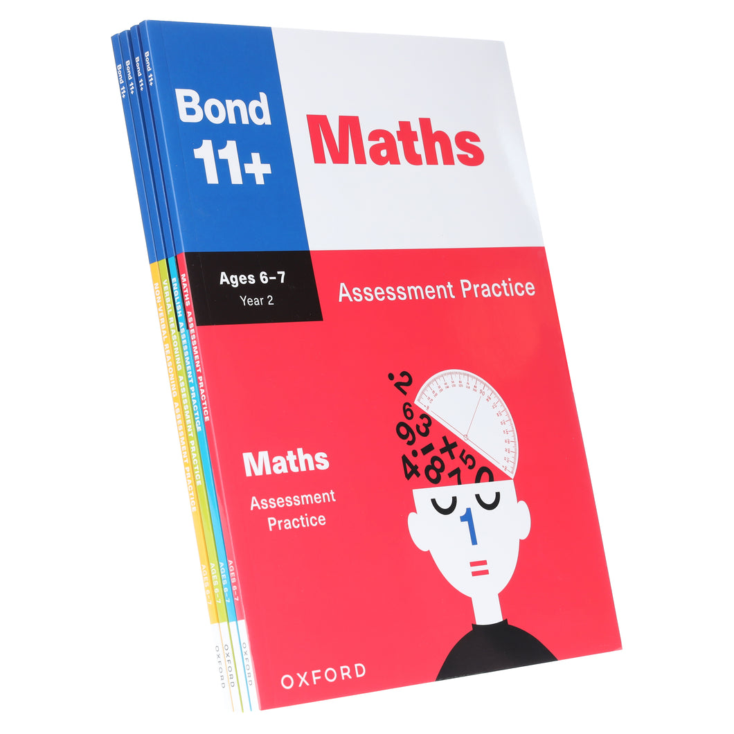 Bond 11+ Maths and English Verbal & Non-Verbal Reasoning Assessment Practice 4 Books Collection Set – Ages 6-7 years- Paperback