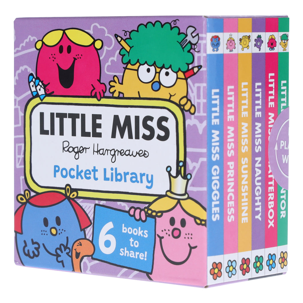 Little Miss 6 Mini Books Pocket Library By Roger Hargreaves - Ages 1-5 - Board Book - Bangzo Books Wholesale