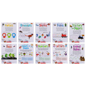 Wipe Clean Learn to Write Activity 10 Book Set Collection Pack - Ages 3+ - Paperback