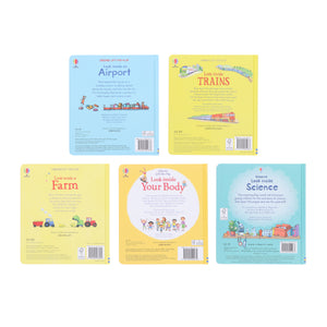Usborne Lift the Flap Look Inside 5 Books Collection Set - Ages 5+ - Board Book