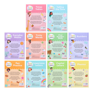 Fun to Learn Wipe-Clean Activity 10 Books Collection Set - Ages 3+ - Paperback