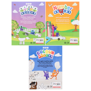 Colouring Fun: Numberblocks, Colourblocks & Alphablocks 3 Books Collection Set - Ages 3-6 - Paperback