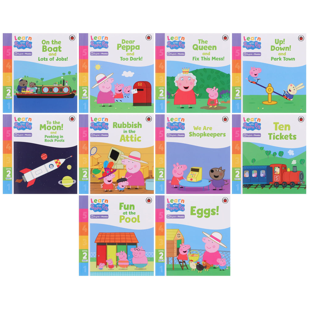 Learn with Peppa Pig Phonics Level 2 Collection 10 Books Set - Ages 3+ - Paperback