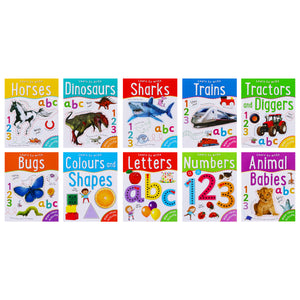 Wipe Clean Learn to Write Activity 10 Book Set Collection Pack - Ages 3+ - Paperback