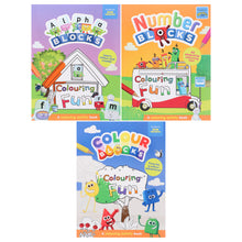 Load image into Gallery viewer, Colouring Fun: Numberblocks, Colourblocks &amp; Alphablocks 3 Books Collection Set - Ages 3-6 - Paperback