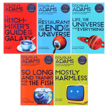 Load image into Gallery viewer, The Hitchhiker's Guide to the Galaxy by Douglas Adams: Complete Books 1-5 Box Set - Fiction - Paperback - Bangzo Books Wholesale