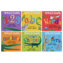 Load image into Gallery viewer, Roald Dahl Early Learning Pre-school Children Collection (ABC, 123, Colours, Shapes, Words &amp; Opposites) 6 Books Set - Ages 0-5 - Board Book