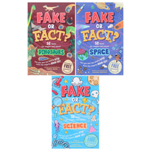 Load image into Gallery viewer, Fake or Fact? Series About (Dinosaurs, Space &amp; Science) Illustrated 3 Books Collection Set (Includes a Free Audiobook!) - Ages 7-9 - Paperback - Bangzo Books Wholesale