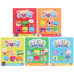 Numberblocks and Alphablocks Lift-the-Flap 5 Books Collection Set By Sweet Cherry Publishing - Ages 3+ - Board Book