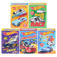 Load image into Gallery viewer, HotWheels 5 Sticker &amp; Colouring Activity Books Set - Ages 3+ - Paperback