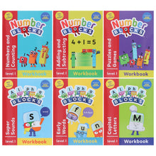 Load image into Gallery viewer, Numberblocks and Alphablocks Level 1 Collection 6 Workbooks Set With Fun Stickers - Ages 3-5 - Paperback - Bangzo Books Wholesale