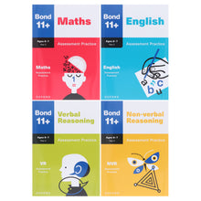 Load image into Gallery viewer, Bond 11+ Maths and English Verbal &amp; Non-Verbal Reasoning Assessment Practice 4 Books Collection Set – Ages 6-7 years- Paperback