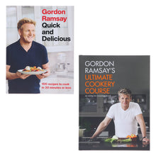 Load image into Gallery viewer, Gordon Ramsay's Cookbook Collection (Quick &amp; Delicious and Ultimate Cookery Course) 2 Books Set - Non Fiction - Hardback