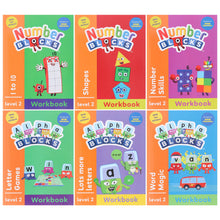 Load image into Gallery viewer, Numberblocks and Alphablocks (Orange: Level 2) Collection 6 Workbooks Set With Fun Stickers - Ages 3-5 - Paperback - Bangzo Books Wholesale