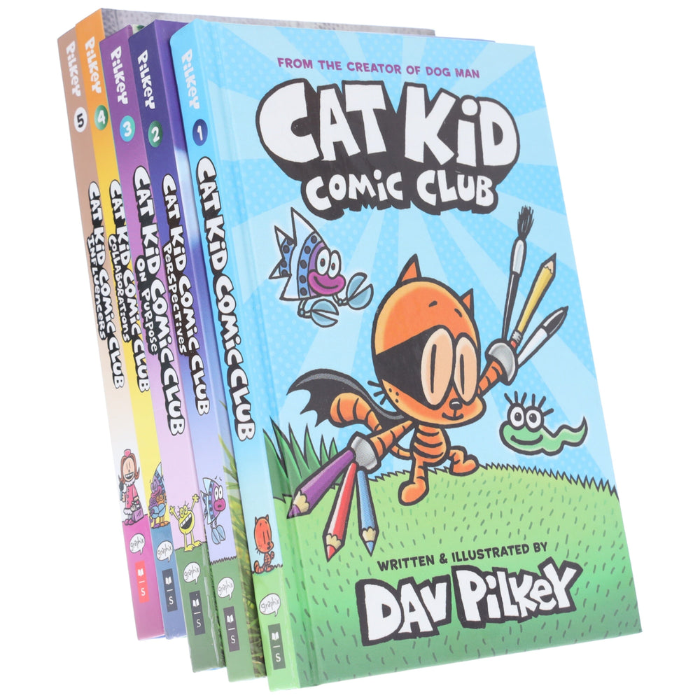 Cat Kid Comic Club by Dav Pilkey 5 Books Collection Set - Graphic Novels - Ages 7-12 - Hardback