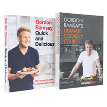 Load image into Gallery viewer, Gordon Ramsay's Cookbook Collection (Quick &amp; Delicious and Ultimate Cookery Course) 2 Books Set - Non Fiction - Hardback