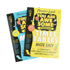You Are Awesome Workbooks Times Tables & Maths Made Easy by Matthew Syed 2 Books Collection Set - Ages 7-11 - Paperback