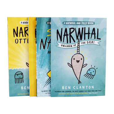 Narwhal and Jelly 4 Book Set Collection by Ben Clanton - Ages 5-7 - Paperback