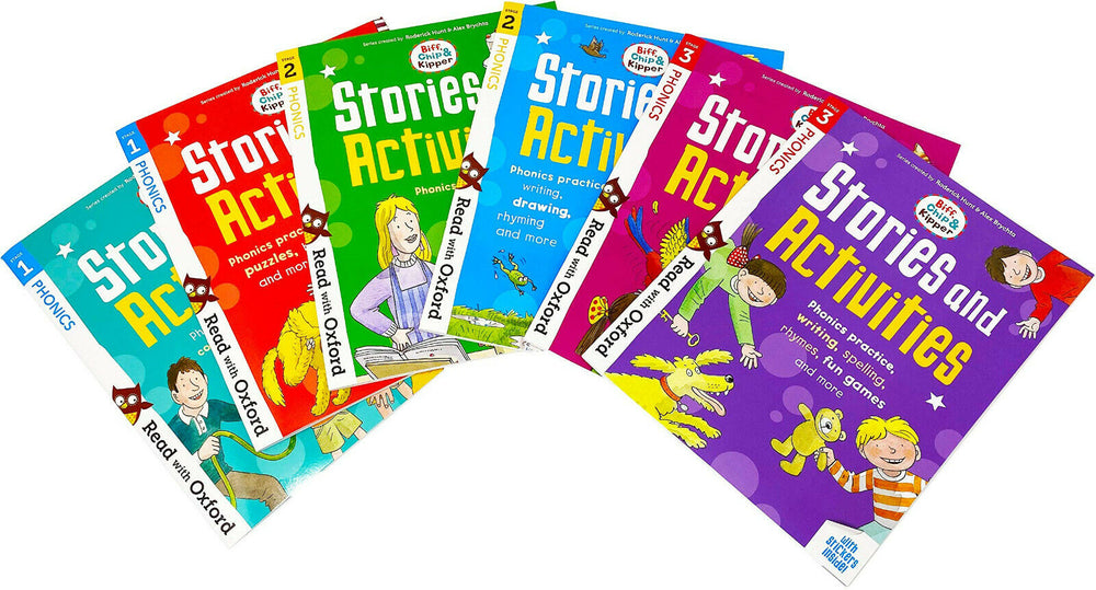 Biff Chip Kipper Phonics Stories & Activities Pack 6 Books Collection Stage 1to3 