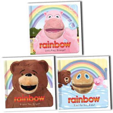Rainbow Hand Puppet Fun 3 Books Collection Ages 0-5 Board Books By Kellie Jones 
