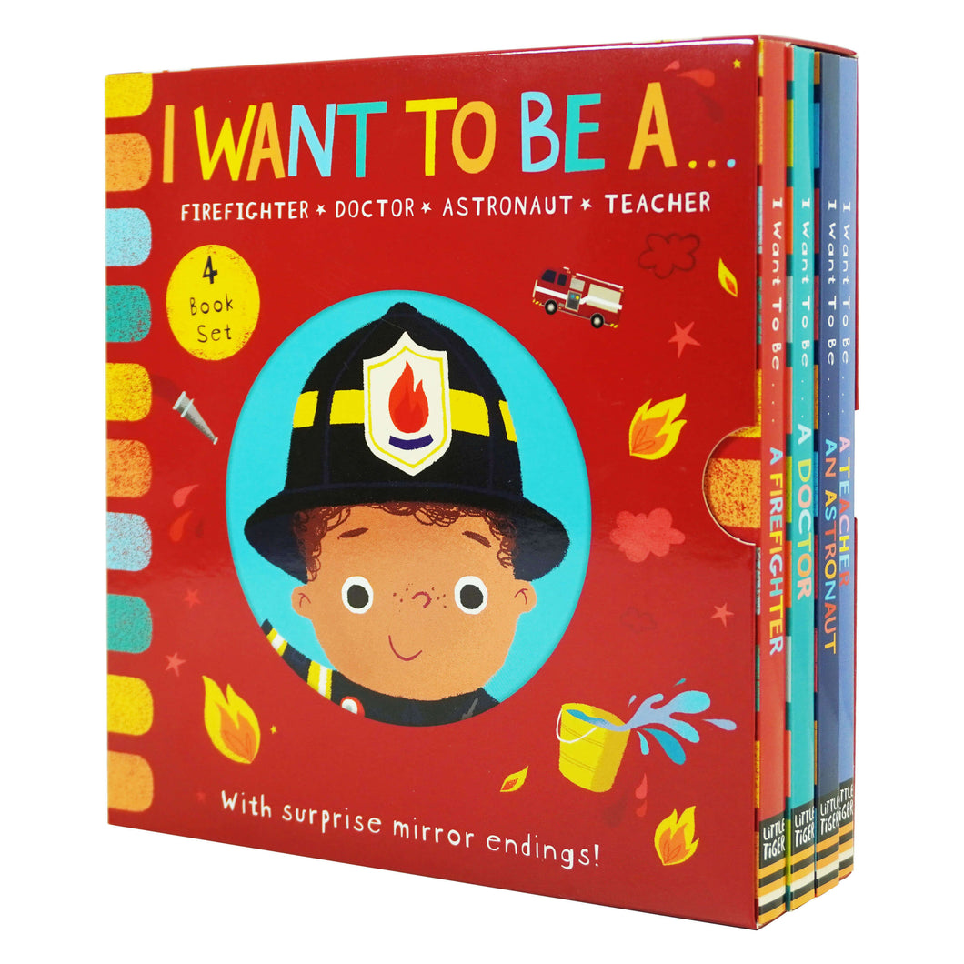 I WANT TO BE A... Series 4 Books With Surprise Mirror Ending! Childrens Collection Set By Richard Merritt - Ages 0-5 - Board Book