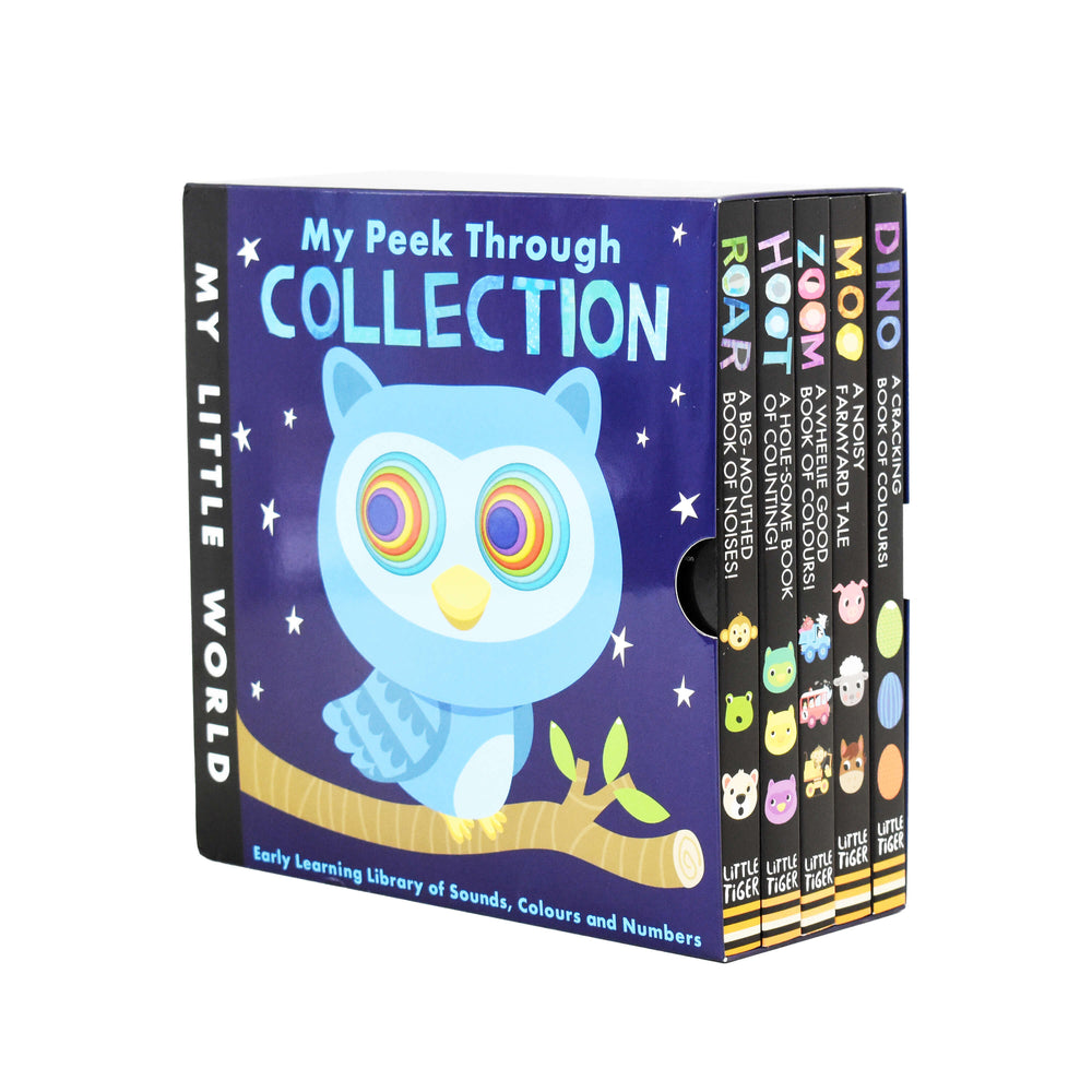 My Little World Peek Through Collection 5 Books Box Set Dino, Moo, Zoom, Roar, Hoot (Series 2) by Little Tiger - Ages 0-5 - Board Book - Bangzo Books Wholesale