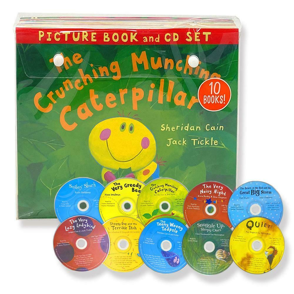 The Crunching Munching Caterpillar 10 Picture Books with CD by Sheridan Cain - Ages 0-5 - Paperback