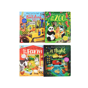 What Can You See Lets Peep Inside 4 Books Set by Little Tiger - Ages 0-5 - Boardbooks