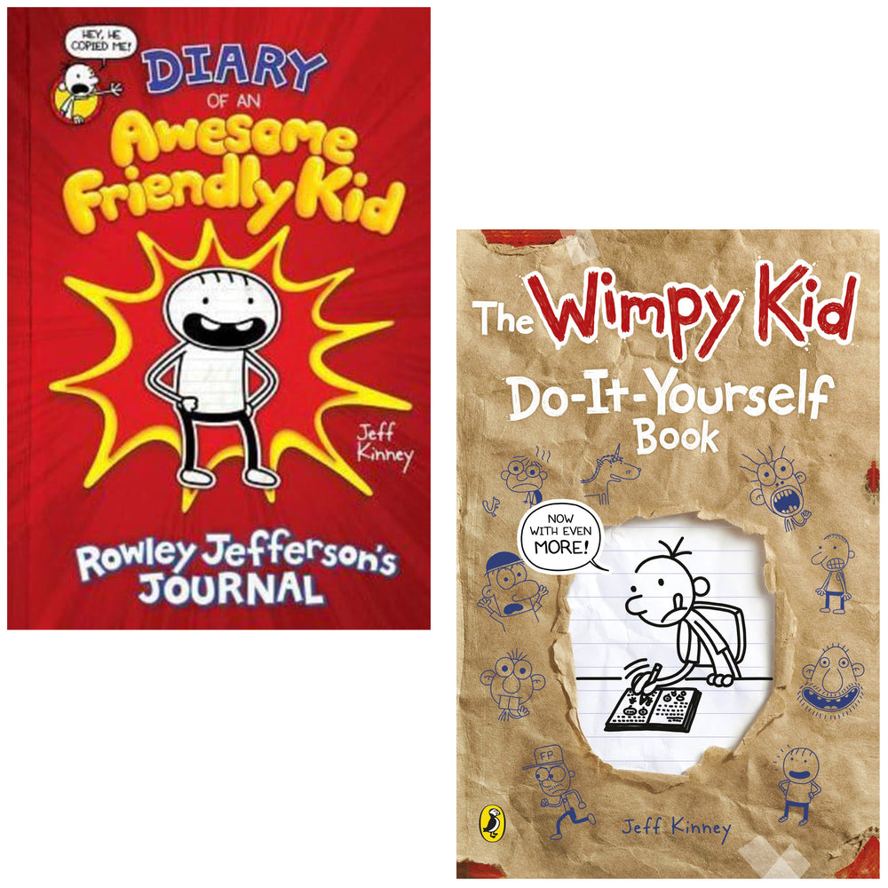 Rowley Jefferson Diary of an Awesome Friendly Kid & Wimpy Kid Do-It-Yourself 2 Books Collection by Jeff Kinney - Ages 5-7 - Paperback/Hardback - Bangzo Books Wholesale