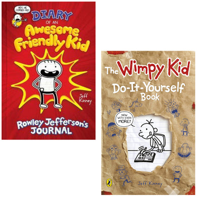 Rowley Jefferson Diary of an Awesome Friendly Kid & Wimpy Kid Do-It-Yourself 2 Books Collection by Jeff Kinney - Ages 5-7 - Paperback/Hardback