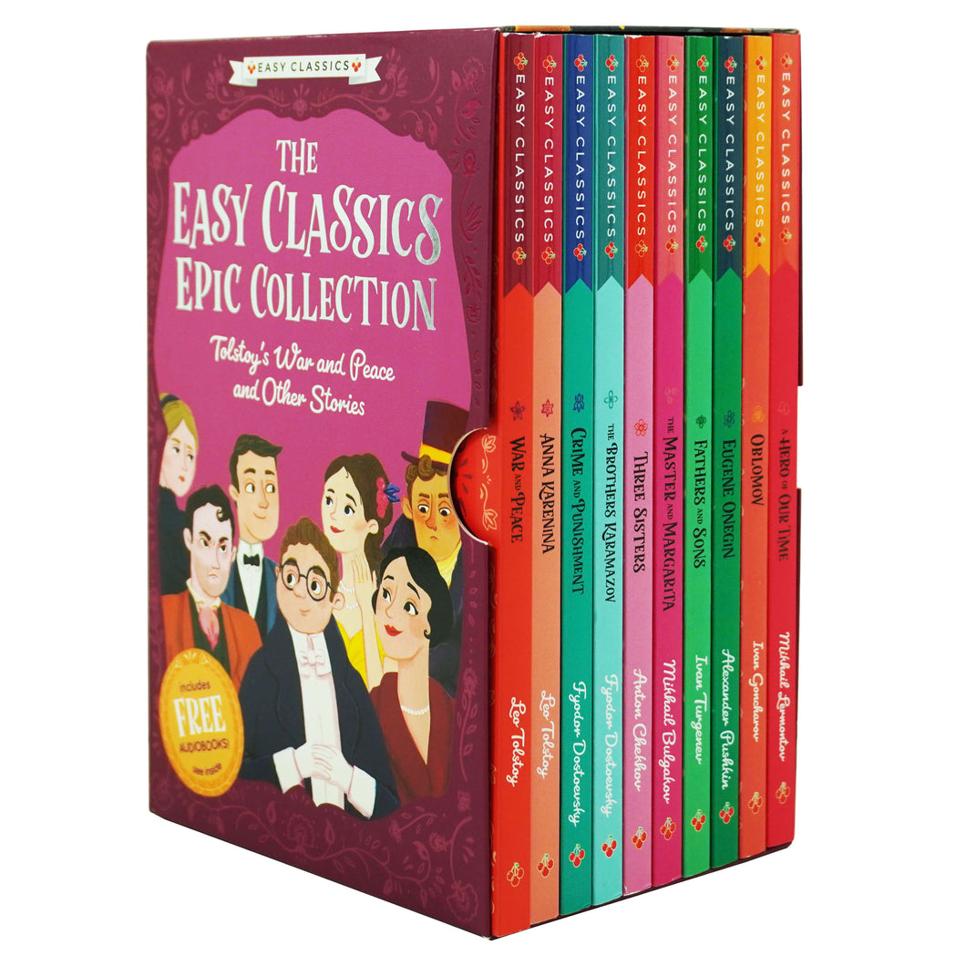 The Easy Classic Epic Collection: Tolstoy's War and Peace and Other Stories 10 Books Box Set By  Gemma Barder, Helen Panayi - Ages 7-9- Paperback