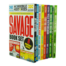Load image into Gallery viewer, Horrible Histories Savage By Terry Deary 8 Book Collection Set  - Ages 7+ - Paperback