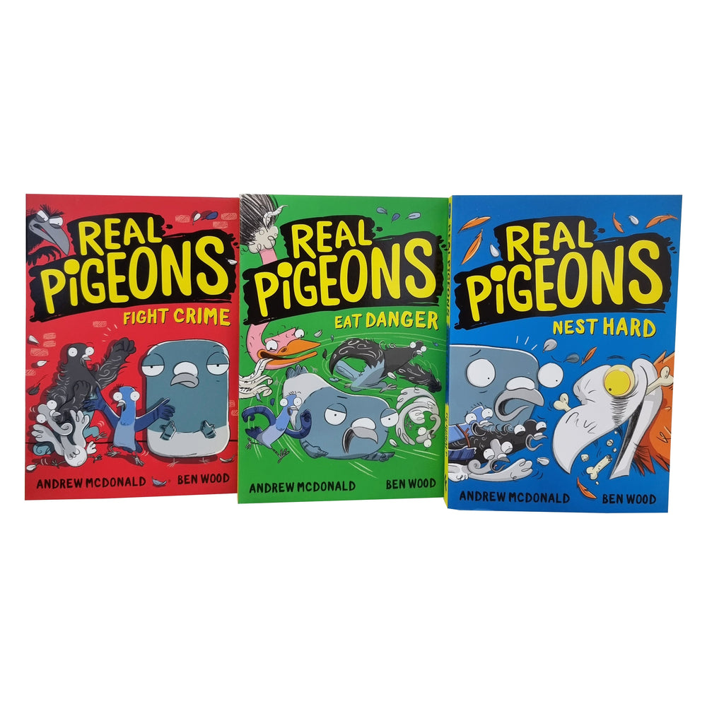 Real Pigeons Series Children Collection 3 Books Set By Andrew McDonald - Ages 6-10 - Paperback - Bangzo Books Wholesale