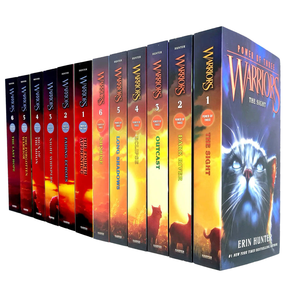 Warrior Cats by Erin Hunter: Series 3 & 4 (Power of Three & Omen of the Stars) 12 Books Collection - Ages 8-12 - Paperback - Bangzo Books Wholesale